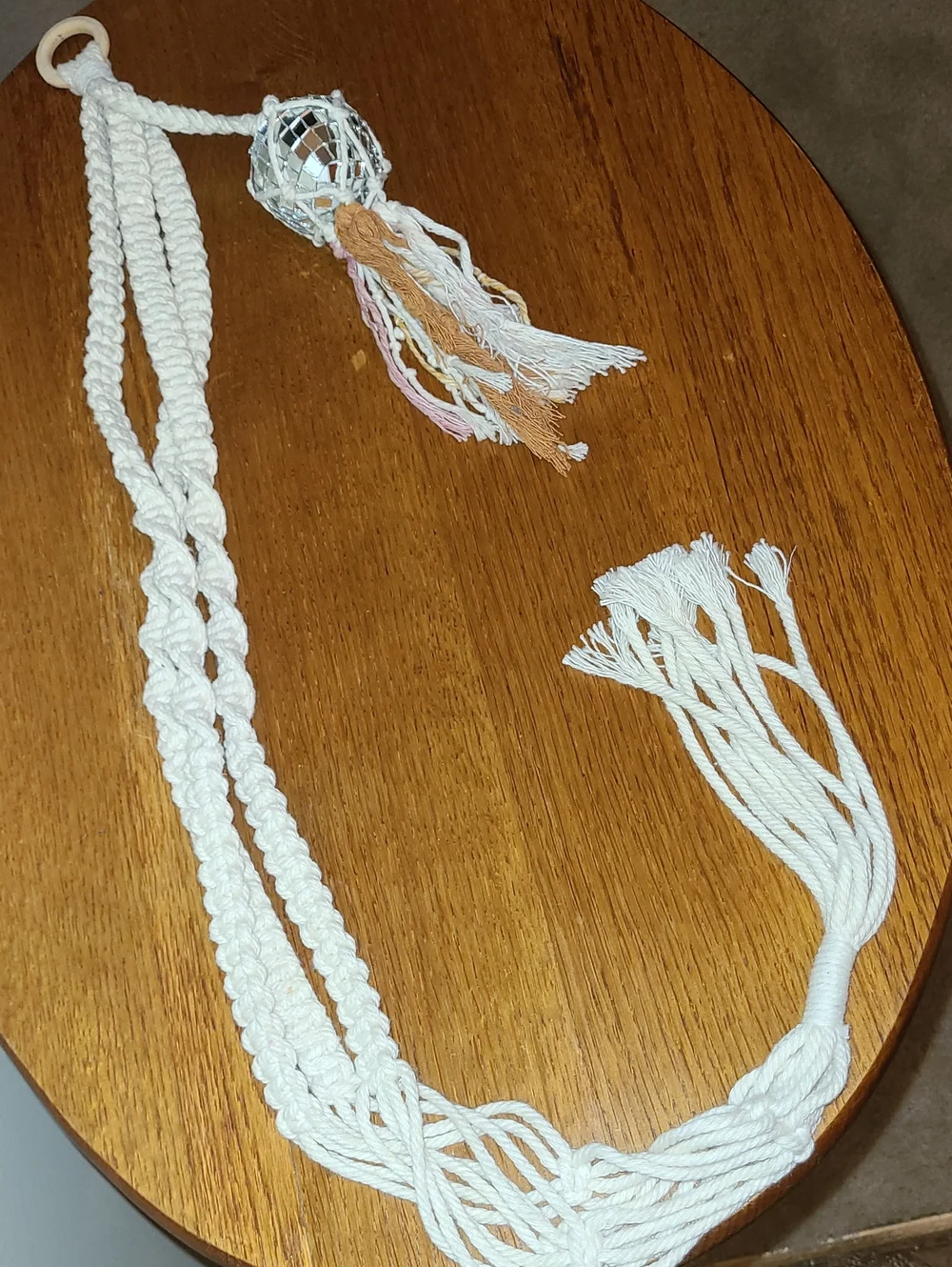 Macramé Plant Hanger with Tassel Accent